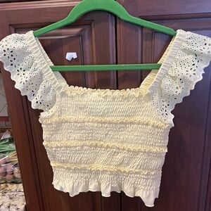 Top shop pale yellow crop top